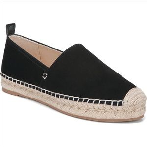 SAM EDELMAN Woman's Black Suede Espadrilles KHLOE Loafer Flats 7